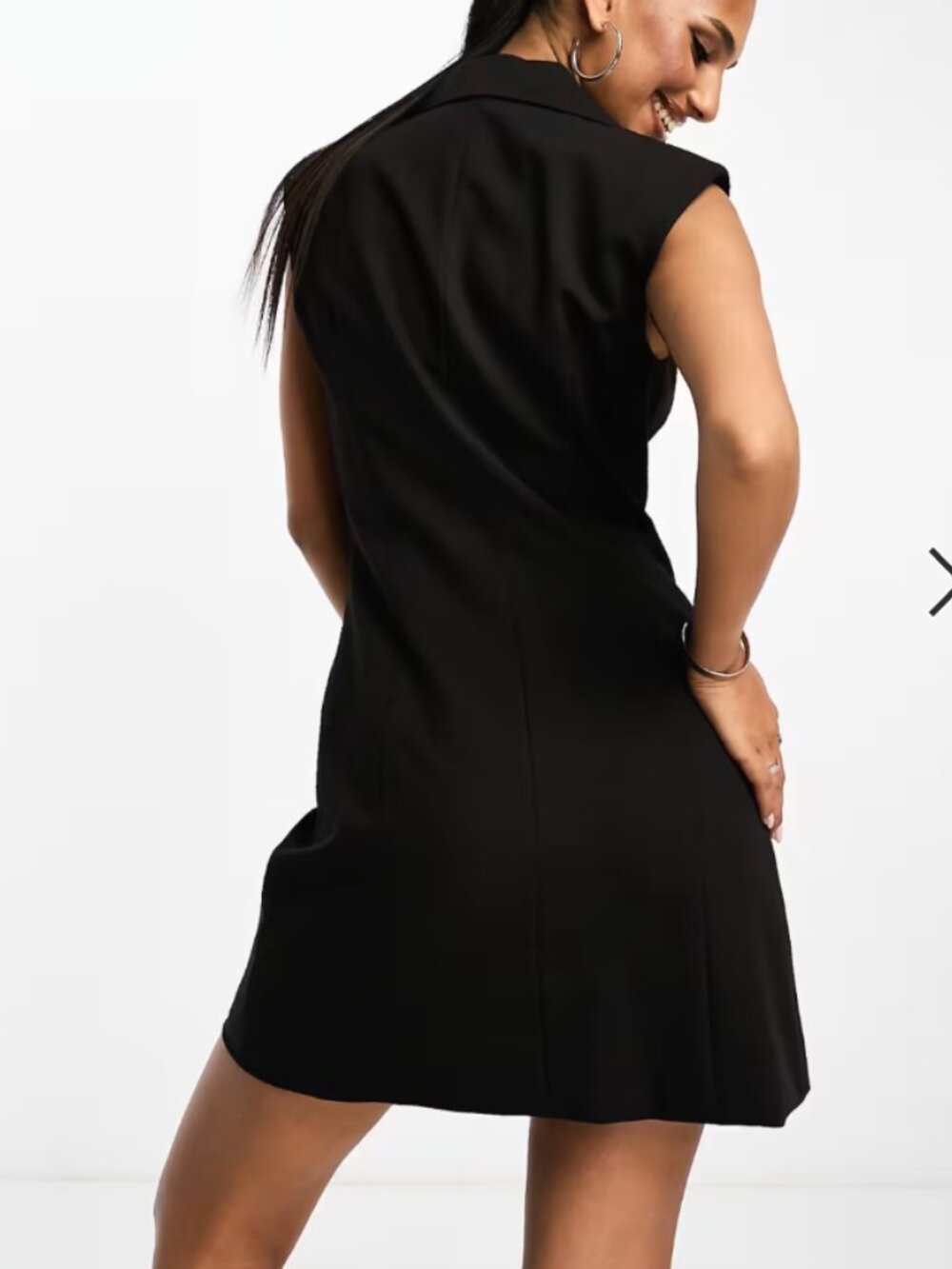 Mango Black Tailored Sleeveless Blazer Dress - Picture 3 of 8